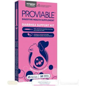 imageNutramax Proviable Digestive Health Supplement Kit with MultiStrain Probiotics and Prebiotics for Cats and Small Dogs With 7Strains of Bacteria 15 mL Paste and 10 Capsules