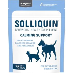 imageNutramax Solliquin Calming Behavioral Health Supplement for Small to Medium Dogs and Cats  With LTheanine Magnolia  Phellodendron and Whey Protein Concentrate 75 Soft Chews75 Ct Chew  Dog and Cat