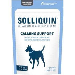 imageNutramax Solliquin Calming Behavioral Health Supplement for Small to Medium Dogs and Cats  With LTheanine Magnolia  Phellodendron and Whey Protein Concentrate 75 Soft Chews75 Ct Chew  Dog Only