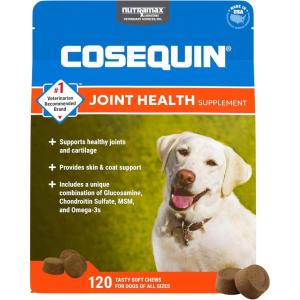 imageCosequin Joint Health Supplement for Dogs  With Glucosamine Chondroitin MSM and Omega3s 120 Soft Chews