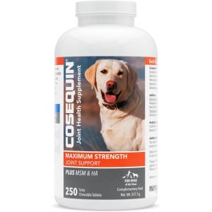 imageNutramax Cosequin Maximum Strength Joint Health Supplement for Dogs  With Glucosamine Chondroitin MSM and Hyaluronic Acid 250 Chewable Tablets