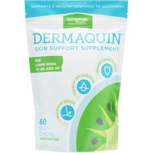 imageNutramax Dermaquin Skin Support Supplement for Large Dogs 31 lbs 60 Soft Chews
