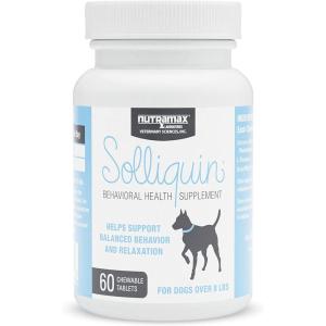 imageNutramax Laboratories Calming Behavioral Health Supplement for All Dogs Over 8lbs  with LTheanine MagnoliaPhellodendron and Whey Protein Concentrate 60 Chewable Tablets60 ct tablets